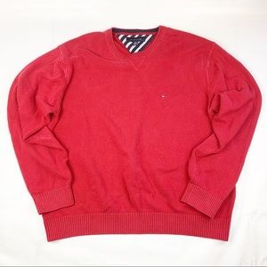 Tommy Hilfiger Red Crew Neck Pullover Sweater, XXL
